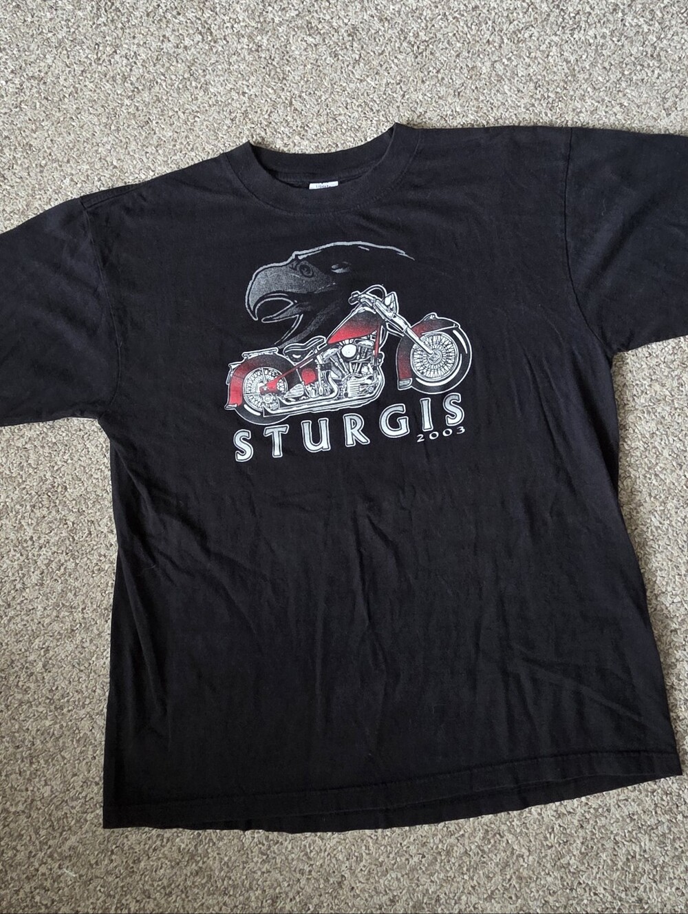 Vintage Sturgis T Shirt Mens Size XL Black Y2K 2003 Motorcycle Rally Front Back